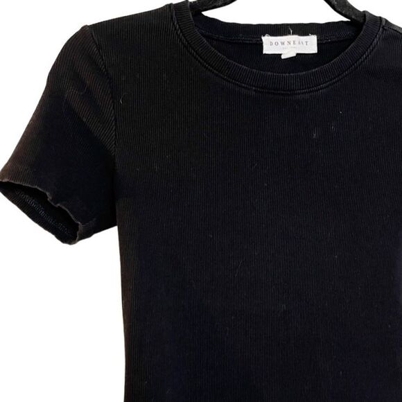 DownEast Thick Ribbed Short Sleeve Casual Shirt Black Small - Picture 3 of 5